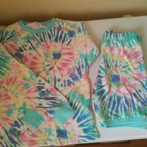 Ardene Tie-Dye Pastel Lounge Set in Teal, Pink, Yellow, Blue